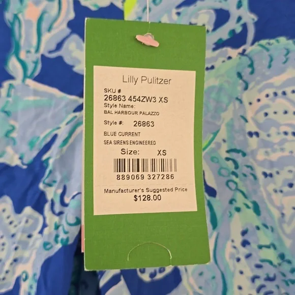 NEW Lily Pulitzer Palazzo Wide Leg Printed Pants Size XS 100% Rayon - Picture 2 of 7